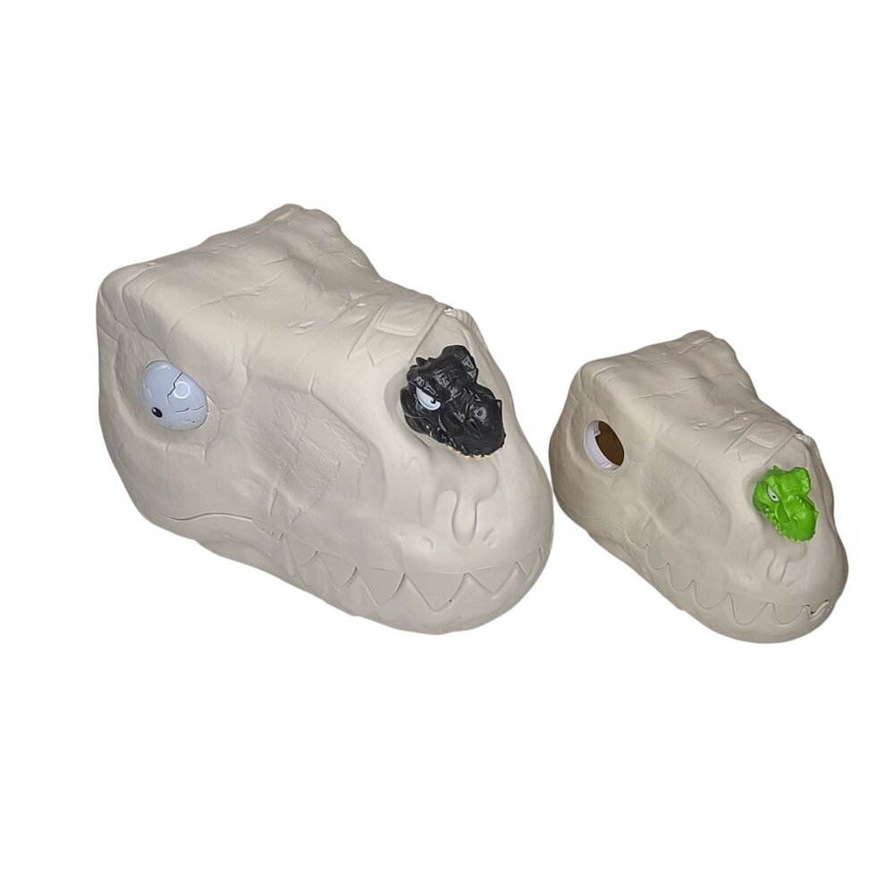 Lot of 2 Zuru Smasher Dino Island Empty T-Rex Skull Cases One Has Lights Sound